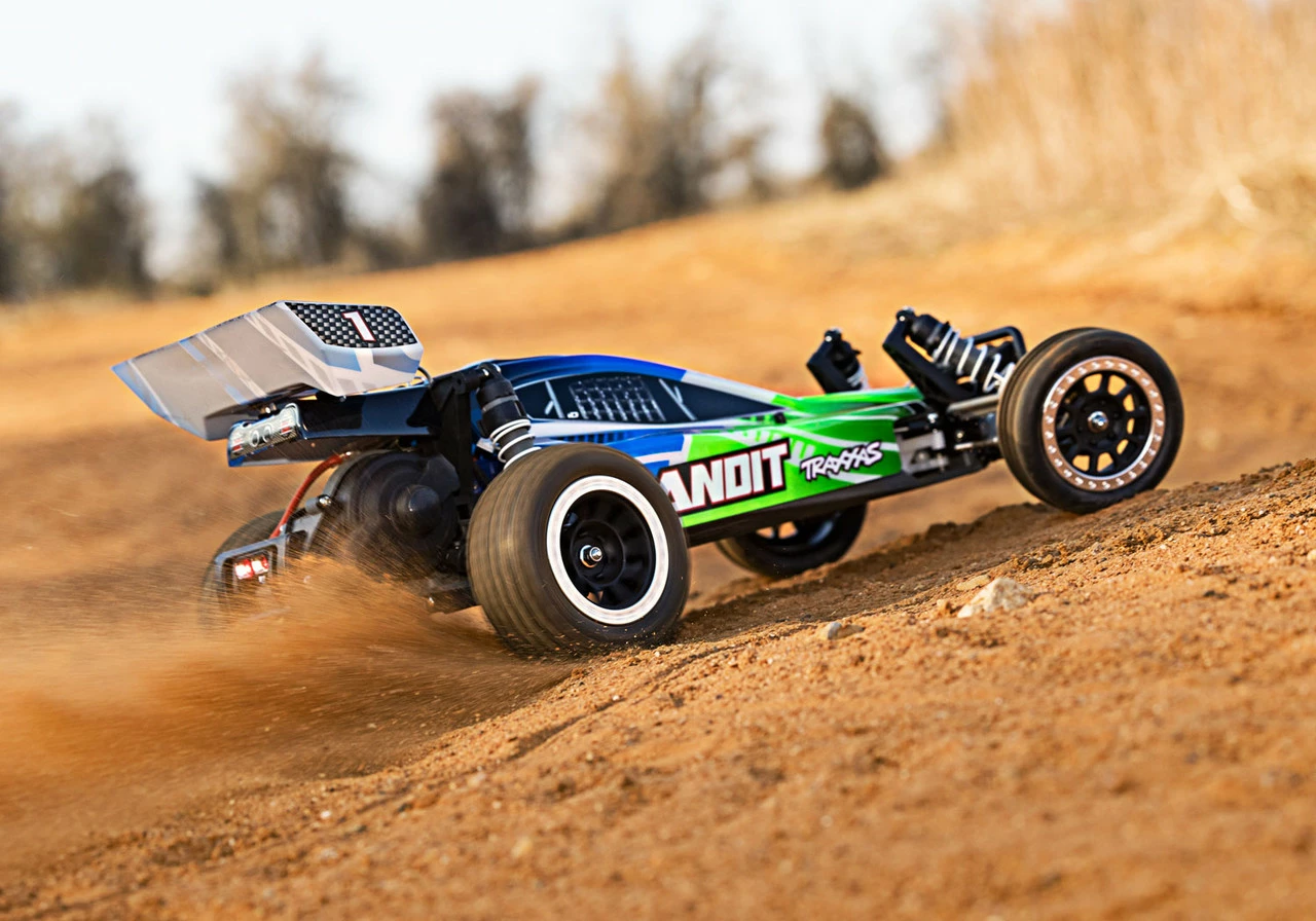 Traxxas Bandit 1/10 Scale 2wd Buggy With LED Lights, NiMH Battery And DC Charger, Green 7 Traxxas Bandit 1/10 Scale 2wd Buggy With LED Lights, NiMH Battery And DC Charger, Green - Image 5