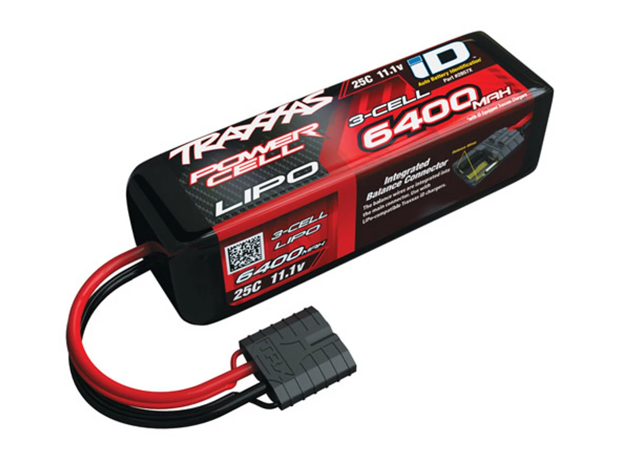 Traxxas 3S "Power Cell" 25C LiPo Battery W/iD Traxxas Connector 11.1V/6400 3 Traxxas 3S "Power Cell" 25C LiPo Battery W/iD Traxxas Connector 11.1V/6400