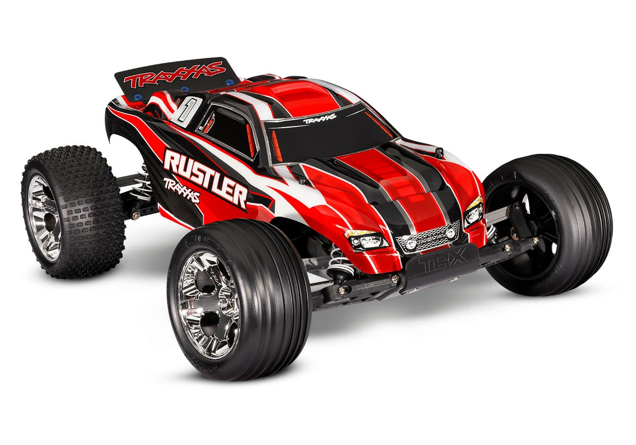 Traxxas Rustler 1/10 RTR Stadium Truck W/XL-5 ESC, TQ 2.4GHz Radio, Battery & DC Charger (Red Edition) 3 Traxxas Rustler 1/10 RTR Stadium Truck W/XL-5 ESC, TQ 2.4GHz Radio, Battery & DC Charger (Red Edition)