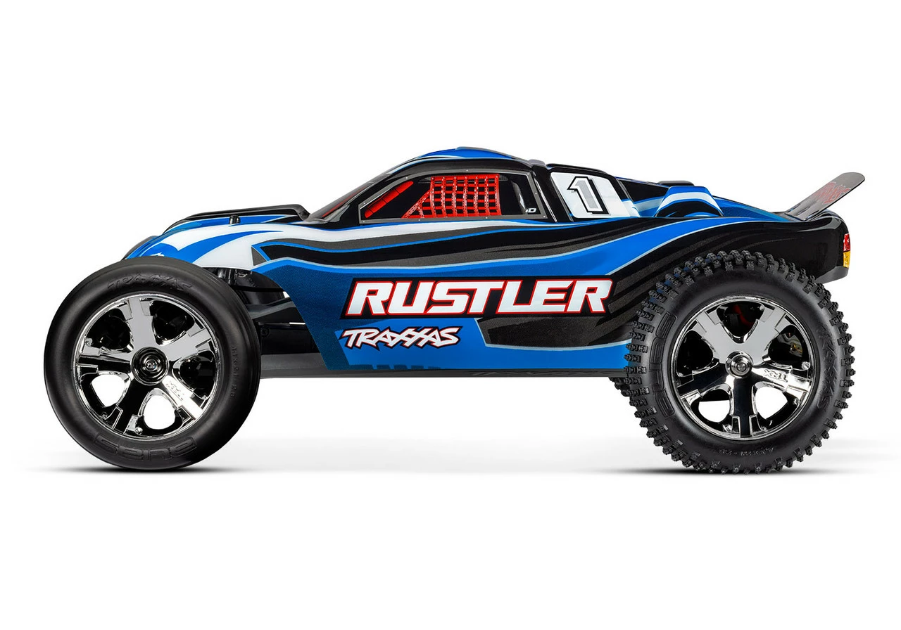 Traxxas Rustler 1/10 RTR Stadium Truck W/XL-5 ESC, TQ 2.4GHz Radio, Battery & DC Charger (Blue Edition) 4 Traxxas Rustler 1/10 RTR Stadium Truck W/XL-5 ESC, TQ 2.4GHz Radio, Battery & DC Charger (Blue Edition) - Image 2