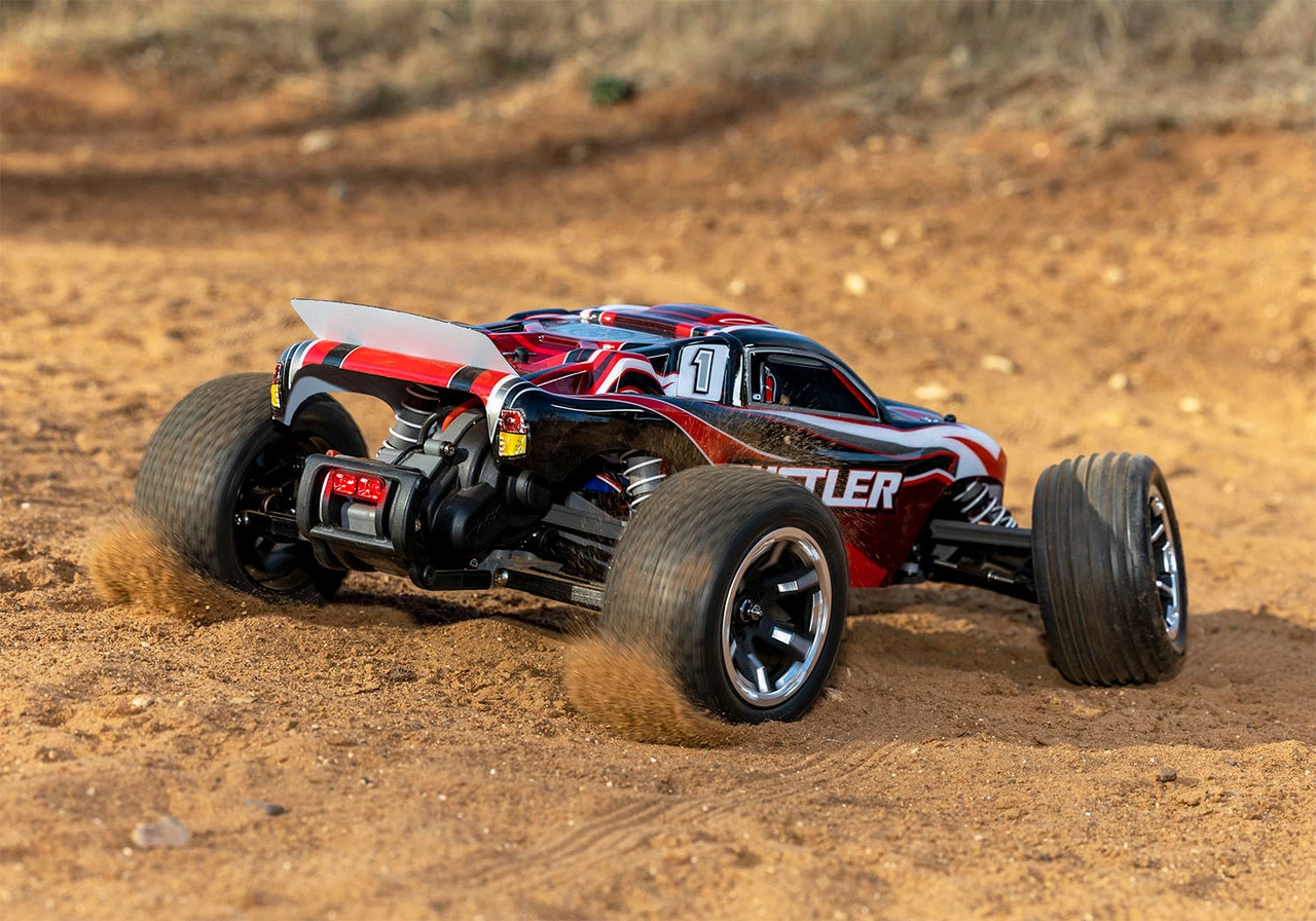 Traxxas Rustler 1/10 RTR Stadium Truck W/XL-5 ESC, TQ 2.4GHz Radio, Battery & DC Charger, LED Lighting (Red) 7 Traxxas Rustler 1/10 RTR Stadium Truck W/XL-5 ESC, TQ 2.4GHz Radio, Battery & DC Charger, LED Lighting (Red) - Image 5