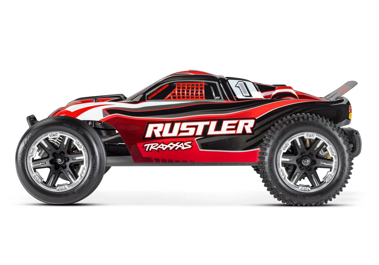 Traxxas Rustler 1/10 RTR Stadium Truck W/XL-5 ESC, TQ 2.4GHz Radio, Battery & DC Charger, LED Lighting (Red) 4 Traxxas Rustler 1/10 RTR Stadium Truck W/XL-5 ESC, TQ 2.4GHz Radio, Battery & DC Charger, LED Lighting (Red) - Image 2