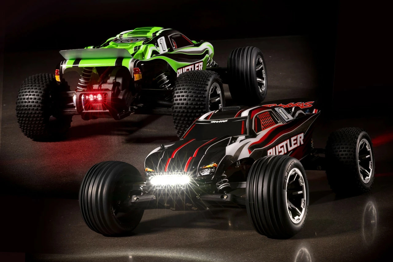 Traxxas Rustler 1/10 RTR Stadium Truck W/XL-5 ESC, TQ 2.4GHz Radio, Battery & DC Charger, LED Lighting (Red) 8 Traxxas Rustler 1/10 RTR Stadium Truck W/XL-5 ESC, TQ 2.4GHz Radio, Battery & DC Charger, LED Lighting (Red) - Image 6