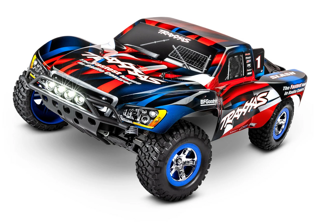 Traxxas Slash 1/10 2wd RTR Short Course Truck W/ XL-5 ESC, TQ 2.4GHz Radio, Battery And Charger And LED Lighting (Red/Blue) 3 Traxxas Slash 1/10 2wd RTR Short Course Truck W/ XL-5 ESC, TQ 2.4GHz Radio, Battery And Charger And LED Lighting (Red/Blue)