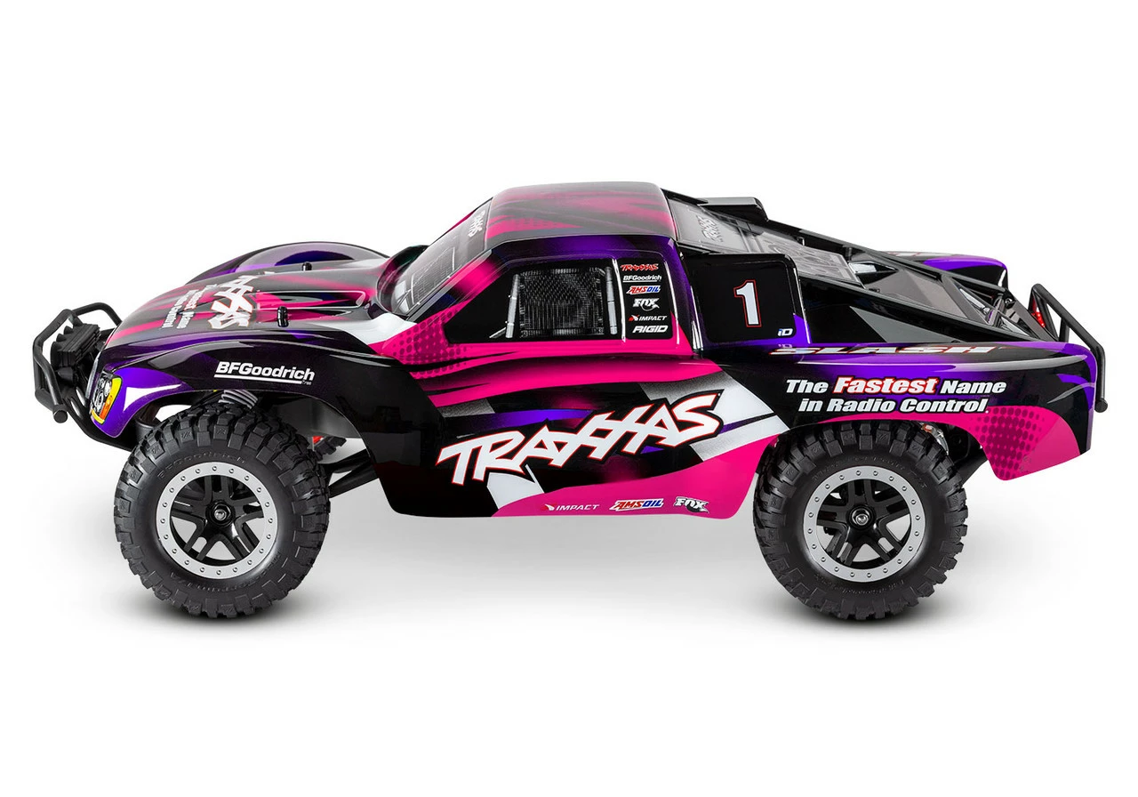 Traxxas Slash 1/10 2wd RTR Short Course Truck W/ XL-5 ESC, TQ 2.4GHz Radio, Battery And Charger And LED Lighting (Pink) 4 Traxxas Slash 1/10 2wd RTR Short Course Truck W/ XL-5 ESC, TQ 2.4GHz Radio, Battery And Charger And LED Lighting (Pink) - Image 2