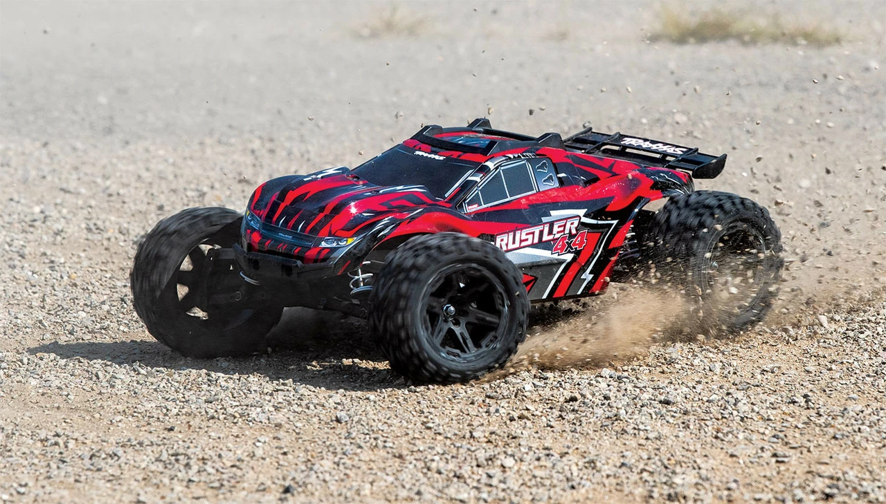 Traxxas Rustler 4X4 Brushed RTR 1/10 4WD Stadium Truck W/TQ 2.4GHz Radio & ID Battery & Charger (Red) 7 Traxxas Rustler 4X4 Brushed RTR 1/10 4WD Stadium Truck W/TQ 2.4GHz Radio & ID Battery & Charger (Red) - Image 5