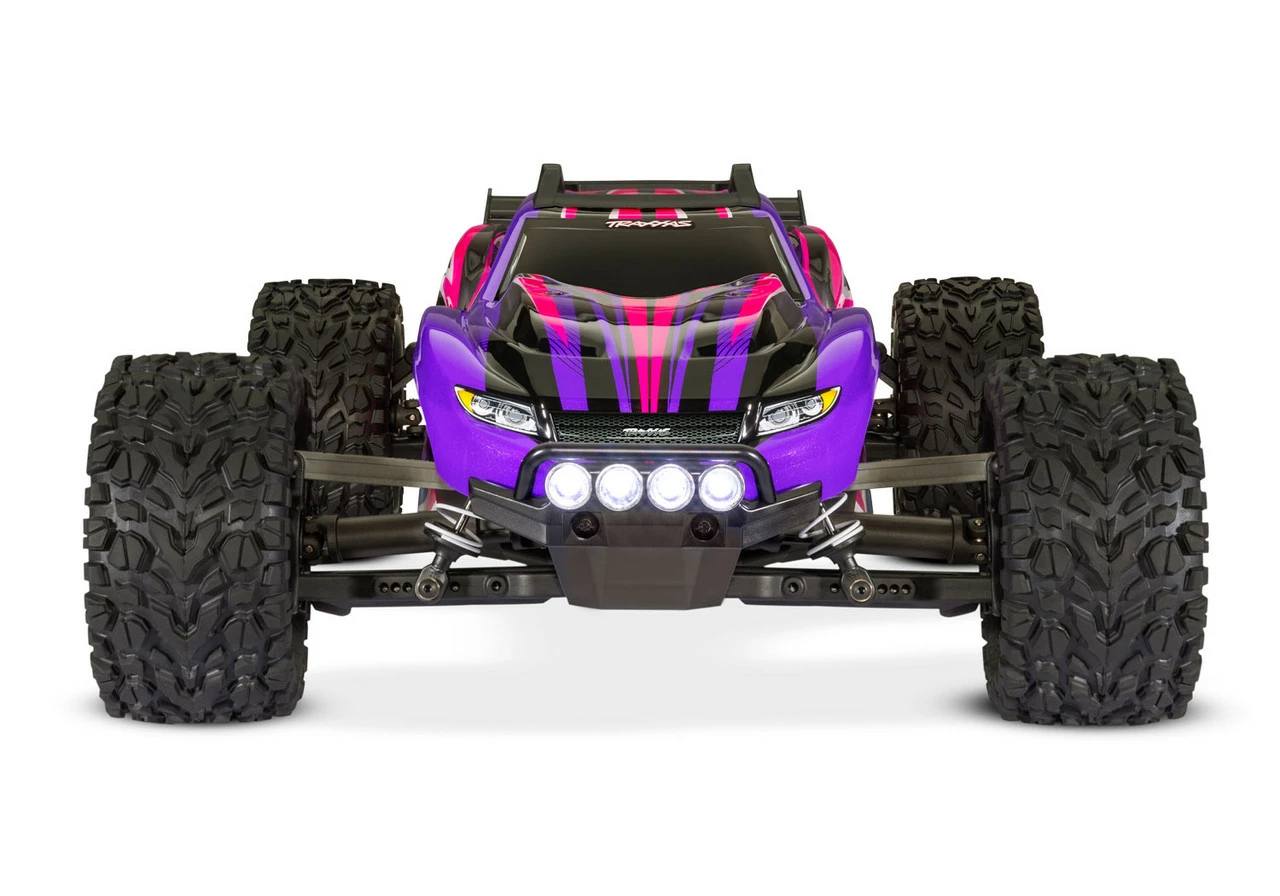 Traxxas Rustler 4X4 Brushed RTR 1/10 4WD Stadium Truck W/TQ 2.4GHz Radio & ID Battery & DC Charger, LED Lighting, Pink 6 Traxxas Rustler 4X4 Brushed RTR 1/10 4WD Stadium Truck W/TQ 2.4GHz Radio & ID Battery & DC Charger, LED Lighting, Pink - Image 4