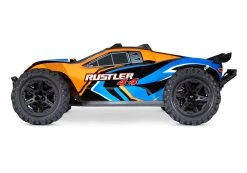 Traxxas Rustler 4X4 Brushed RTR 1/10 4WD Stadium Truck W/TQ 2.4GHz Radio & ID Battery & DC Charger, LED Lighting, Orange -RC Cars & Trucks Sales 67064 61 Rustler 4x4 Side ORNG 87612.1649451479