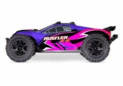 Traxxas Rustler 4X4 Brushed RTR 1/10 4WD Stadium Truck W/TQ 2.4GHz Radio & ID Battery & DC Charger, LED Lighting, Pink 13 Traxxas Rustler 4X4 Brushed RTR 1/10 4WD Stadium Truck W/TQ 2.4GHz Radio & ID Battery & DC Charger, LED Lighting, Pink -RC Cars & Trucks Sales 67064 61 Rustler 4x4 Side PINK 66530.1649451586
