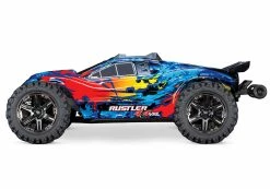 Traxxas Rustler 4X4 VXL Brushless RTR 1/10 4WD Stadium Truck W/TQi 2.4GHz Radio & TSM (Red) -RC Cars & Trucks Sales 67076 4 Rustler 4x4 VXL Red Side RtoL 39133.1562362272