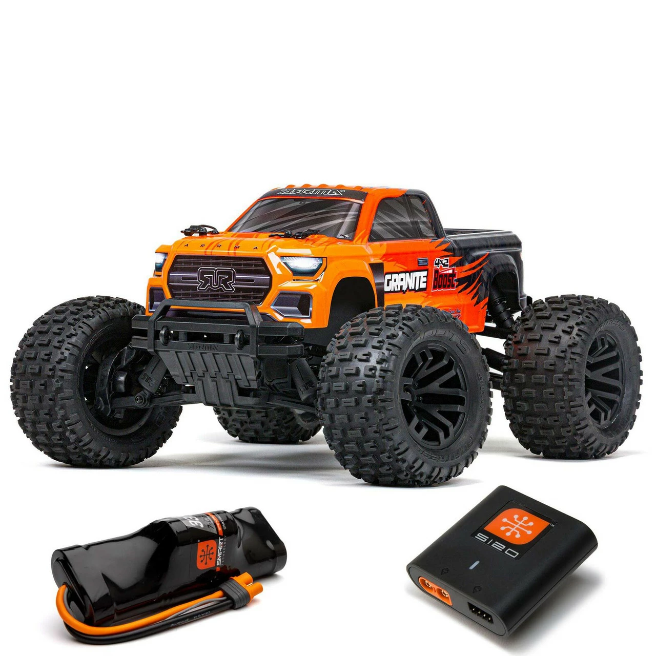 Arrma 1/10 GRANITE 4X2 BOOST MEGA 550 Brushed Monster Truck RTR With Battery & Charger, Orange 3 Arrma 1/10 GRANITE 4X2 BOOST MEGA 550 Brushed Monster Truck RTR With Battery & Charger, Orange