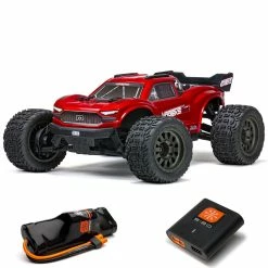 Arrma 1/10 VORTEKS 4X2 BOOST MEGA 550 Brushed Stadium Truck RTR With Battery & Charger, Red