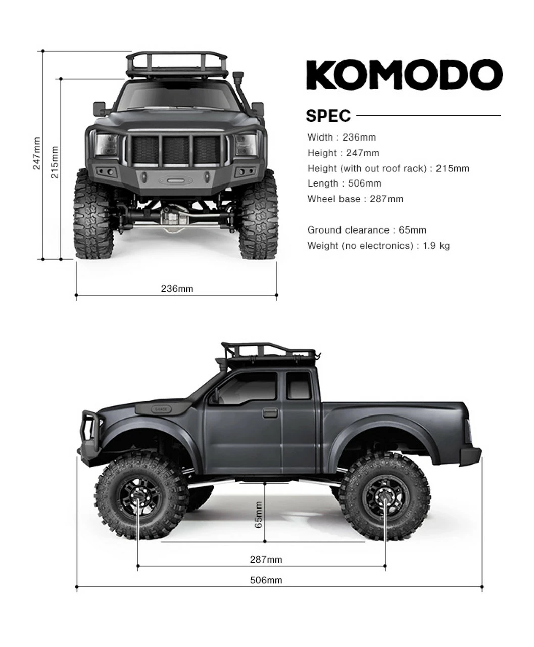 GMade Komodo 1/10 RTR Scale 1.9 Rock Crawler W/2.4GHz Radio 9 GMade Komodo 1/10 RTR Scale 1.9 Rock Crawler W/2.4GHz Radio - Image 7