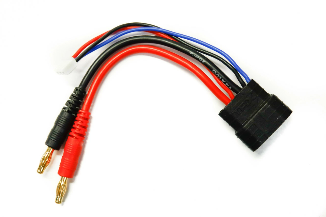 Punisher Series 2S Battery Charge Adapter Cable 4mm Bullet To Traxxas ID 3 Punisher Series 2S Battery Charge Adapter Cable 4mm Bullet To Traxxas ID