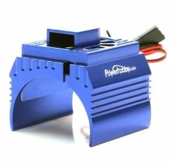 Power Hobby Aluminum Motor Heatsink & Cooling Fan For 1/8 Size Motors (Blue)