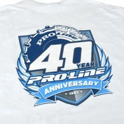 Proline Pro-Line 40th Anniversary White T-Shirt, X-Large -RC Cars & Trucks Sales PRO985805 A2 DCEMRBGC 75060.1652295539
