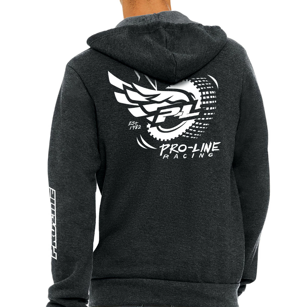 Proline Pro-Line Wings Gray Zip-up Hoodie Sweatshirt, Medium 4 Proline Pro-Line Wings Gray Zip-up Hoodie Sweatshirt, Medium - Image 2