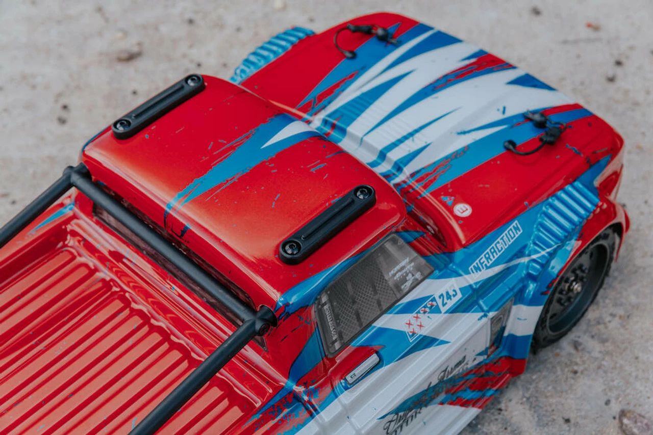 Arrma Infraction 4x4 Mega 1/8 Street Bash Resto Mod Truck RTR, Red/Blue 9 Arrma Infraction 4x4 Mega 1/8 Street Bash Resto Mod Truck RTR, Red/Blue - Image 7