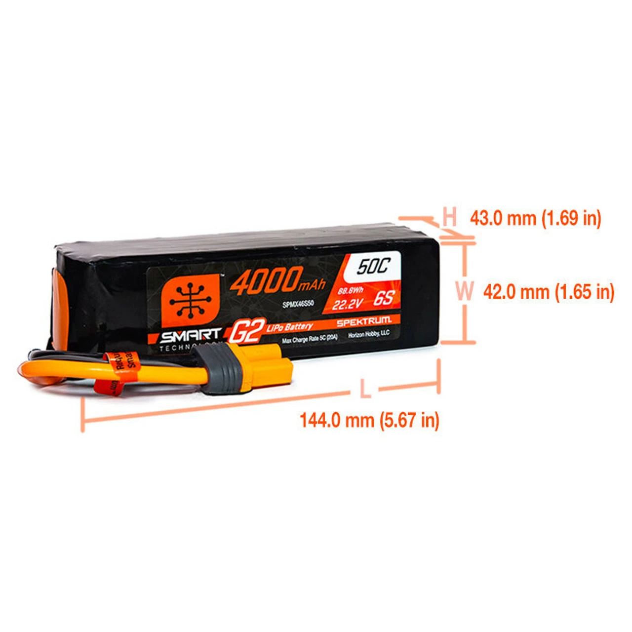 Spektrum 4000mAh 6S 22.2V Smart Battery G2 50C IC5 4 Spektrum 4000mAh 6S 22.2V Smart Battery G2 50C IC5 - Image 2