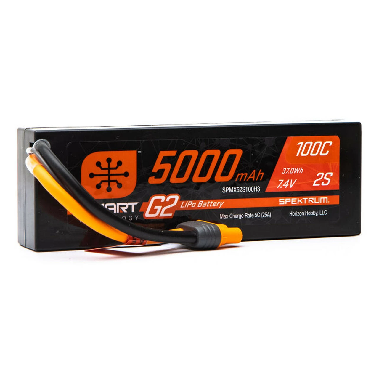 Spektrum 5000mAh 2S 7.4V Smart LiPo Battery G2 100C IC3 3 Spektrum 5000mAh 2S 7.4V Smart LiPo Battery G2 100C IC3