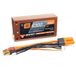 Spektrum 2S 100C Smart LiPo Hard Case HV Short Battery Pack W/5mm Tubes 7.6V/6300mAh