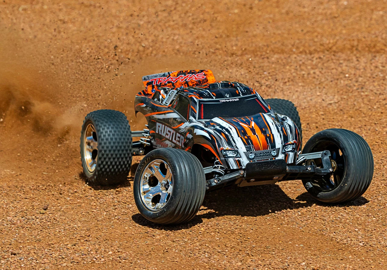 Traxxas Rustler 1/10 RTR Stadium Truck W/XL-5 ESC, TQ 2.4GHz Radio, Battery & DC Charger (Orange) 10 Traxxas Rustler 1/10 RTR Stadium Truck W/XL-5 ESC, TQ 2.4GHz Radio, Battery & DC Charger (Orange) - Image 8