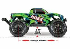 Traxxas Hoss 4X4 VXL 1/10 Scale Monster Truck W/ TQi Traxxas Link Enabled 2.4Ghz Radio System & TSM (Green) -RC Cars & Trucks Sales TRA90076 4 GRN 14 39953.1597181668