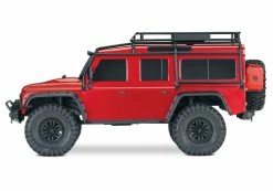 Traxxas TRX-4 1/10 Scale Trail Rock Crawler W/Land Rover Defender Body W/XL-5 ESC & TQi 2.4GHz Radio (Red) -RC Cars & Trucks Sales TRX 4 Defender Red sideview 74508.1562621839