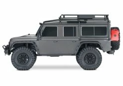 Traxxas TRX-4 1/10 Scale Trail Rock Crawler W/Land Rover Defender Body W/XL-5 ESC & TQi 2.4GHz Radio (Silver) -RC Cars & Trucks Sales TRX 4 Defender Silver sideview 50201.1562622456