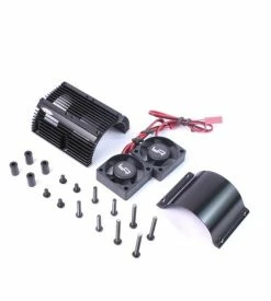 Yeah Racing 1/8 Twin Fan Aluminum Heat Sink W/2 Fans (40.8mm Diameter) (Black)