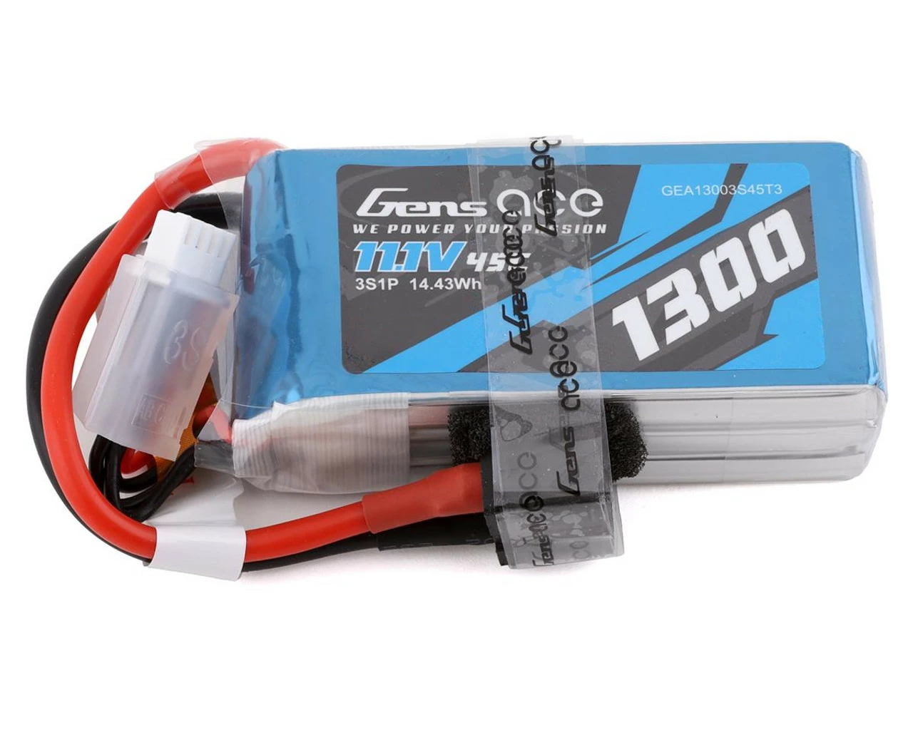 Gens Ace 11.1V 45C 3S 1300mAh Lipo: EC3, Deans 3 Gens Ace 11.1V 45C 3S 1300mAh Lipo: EC3, Deans