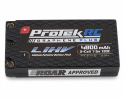 ProTek RC 2S 130C Low IR Si-Graphene + HV LCG Shorty LiPo Battery (7.6V/4800mAh) W/5mm Connectors (ROAR Approved)