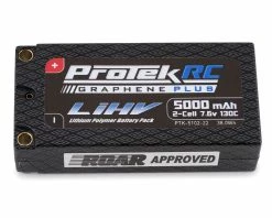 ProTek RC 2S 130C Low IR Si-Graphene + HV Shorty LiPo Battery (7.6V/5000mAh) W/5mm Connectors (ROAR Approved)