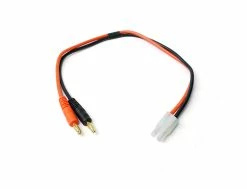 Racers Edge 1619 Charge Adapter: Male Tamiya To Male 4mm Bullets, 300mm Wire