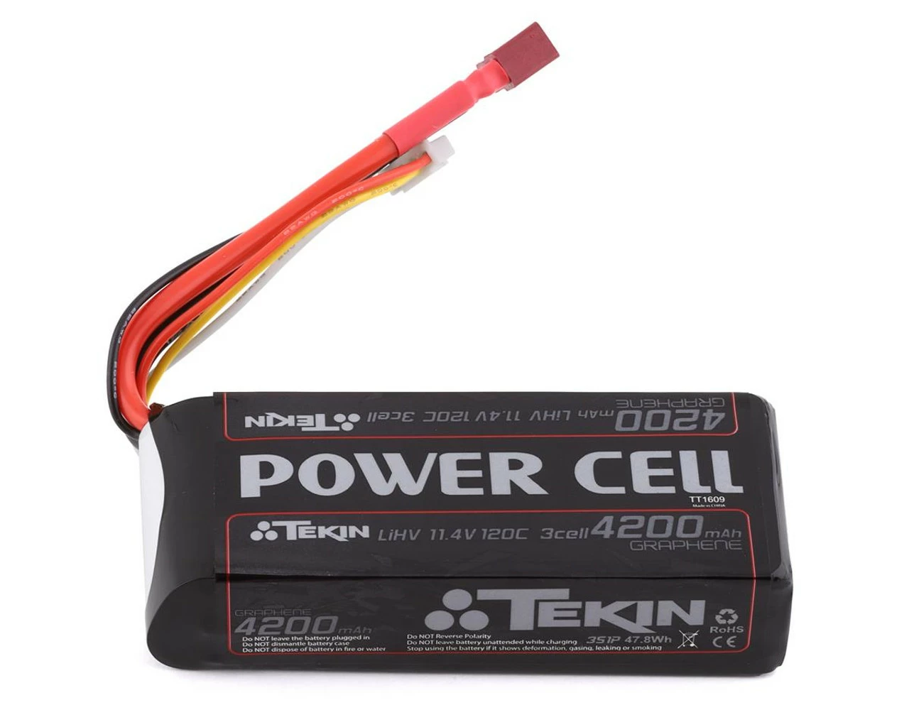Tekin Power Cell 3S 120C Graphene Shorty Softpack LiPo Battery (11.1V/4200mAh) W/T-Style Connector 3 Tekin Power Cell 3S 120C Graphene Shorty Softpack LiPo Battery (11.1V/4200mAh) W/T-Style Connector